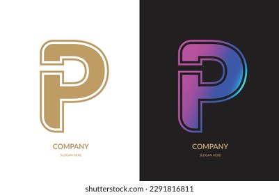 Plantilla vectorial de diseño de logotipo de carta P