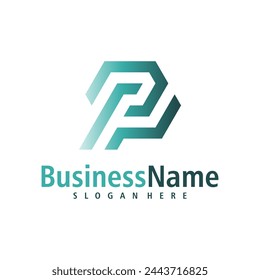 Vector de diseño de logotipo P. Plantilla de conceptos de logotipo de Creative Initial P