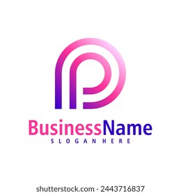 Vector de diseño de logotipo P. Plantilla de conceptos de logotipo de Creative Initial P