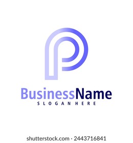 Vector de diseño de logotipo P. Plantilla de conceptos de logotipo de Creative Initial P