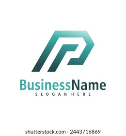 Vector de diseño de logotipo P. Plantilla de conceptos de logotipo de Creative Initial P