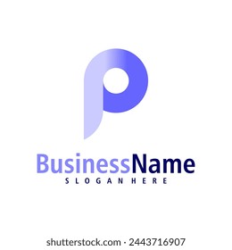 Buchstabe P Logo Design Vektor. Creative Initial P Logo Konzepte Vorlage