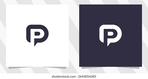 letter p logo design vector