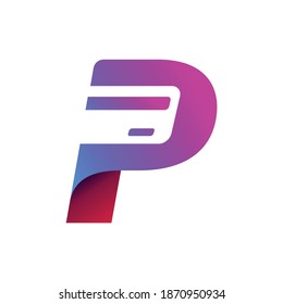 Letter P Logo With Digital Payment Concept