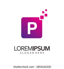 vector digital del logotipo de letra P
