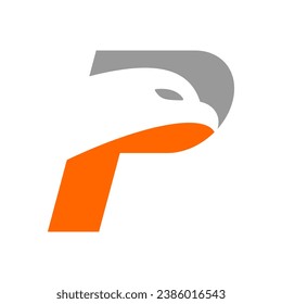 The letter P logo with an eagle accent is attractive and elegant