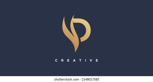 Letter P logo with fire concept Premium Vector