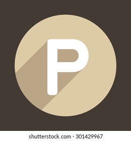 Letter P Logo Flat Icon Style. Vector