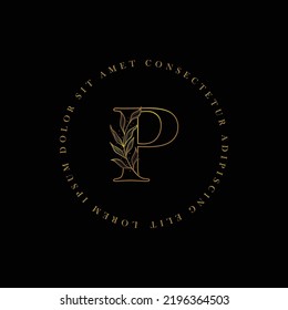 letter P logo floral logo design. logo for women beauty salon massage cosmetic or spa brand