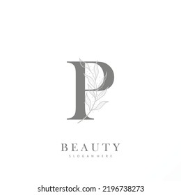 letter P logo floral logo design. logo for women beauty salon massage cosmetic or spa brand