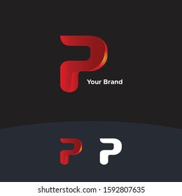 letter P logo in geometric and abstract element