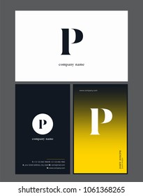 Letter P Logo icon with business card vector template.
