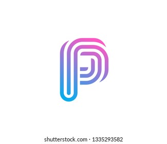Letter P logo icon design template elements