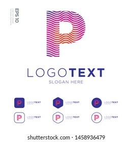 Letter P logo icon design template elements