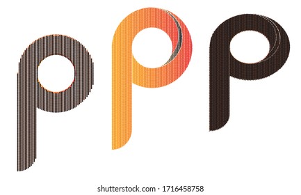 Letter P logo icon design template elements initial letter P logo