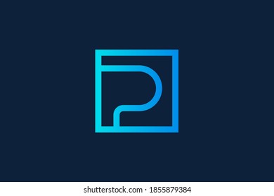 Design-Template-Element für das Logo Buchstabe p