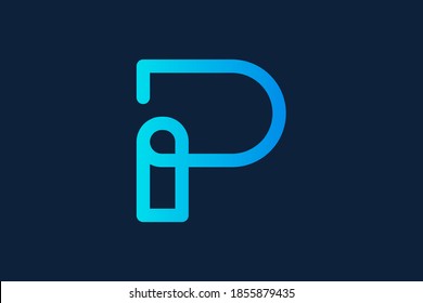 Letter p logo icon design template element