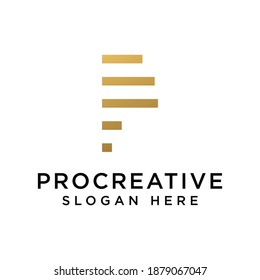Elementos de la plantilla de diseño del icono del logotipo de la letra P - signo del vector