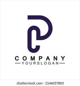 Indicador de diseño de icono del logotipo de la letra P vector, plantilla de logotipo del alfabeto