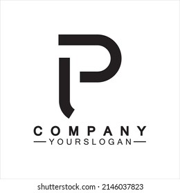 Indicador de diseño de icono del logotipo de la letra P vector, plantilla de logotipo del alfabeto