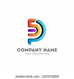 Letter P logo icon design template elements. P letter colorful logo. Flat style design. Creative typographic elements for posters, t-shirts and cards. 