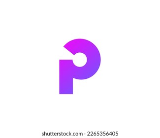 Elementos de la plantilla de diseño de iconos del logotipo de la letra P