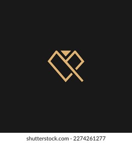 Letter P logo icon design template elements, P diamond minimal logo