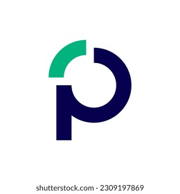 Elementos de la plantilla de diseño de iconos del logotipo de la letra P.
