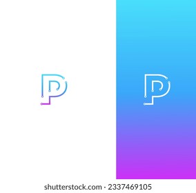 Letter P logo icon design template elements. Technology P letter logo.