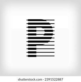 Letter P logo icon design, vector illustration. P letter formed by a combination of lines. Creative flat design style.	