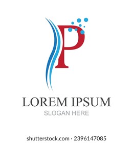 Elementos de la plantilla de diseño de iconos del logotipo de la letra P