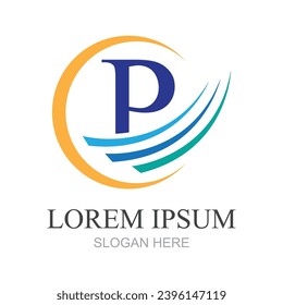 Elementos de la plantilla de diseño de iconos del logotipo de la letra P