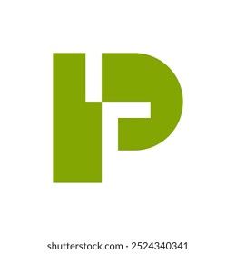 Logo de la letra P. Diseño de iconos. Elementos de Plantilla. Logos abstractos geométricos