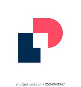 Letra P logotipo. Design de ícones. Elementos do modelo. Logótipos abstratos geométricos