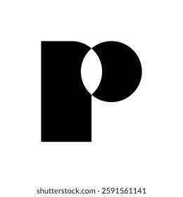 Letter P logo. Icon design. Template elements. Geometric abstract logos