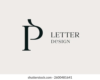 Letter P logo icon design. Classic style luxury monogram.