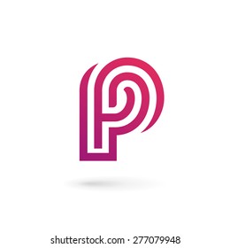 Letter P logo icon design template elements 