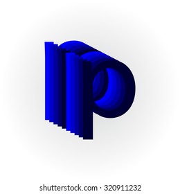 Letter P logo icon design template elements. Vector illustration blue

