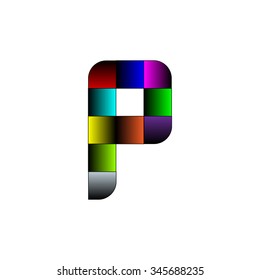 Letter P logo icon design template elements. Stock vector illustration. Colorful