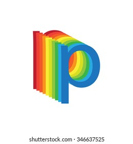 Letter P logo icon design template elements. Stock vector illustration colorful 