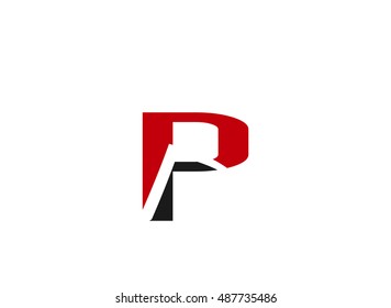 Letter p logo icon design template elements. Vector color sign

