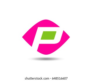 Letter p logo icon design template elements. Vector color sign
