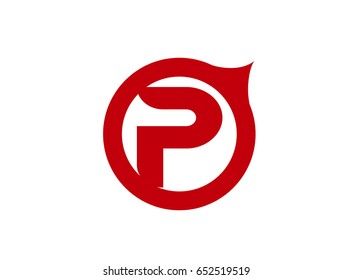 Letter p logo icon design template elements. Vector color sign
