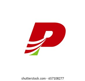 Letter p logo icon design template elements. Vector color sign
