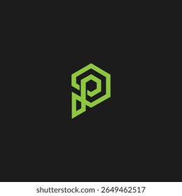 Letter P logo icon flat vector design