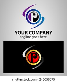 Letter P logo icon template elements 