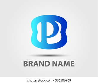Letter P logo icon template elements