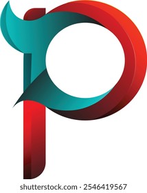 letter p logo illustrator design shapes color graphic smart clean stylish 
