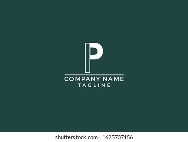 Letter P logo initial based icon unique creative minimal graphic company abstract design in vector editable file.