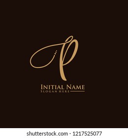 Letter P Logo. Initial Letter Design Vector Luxury Colors